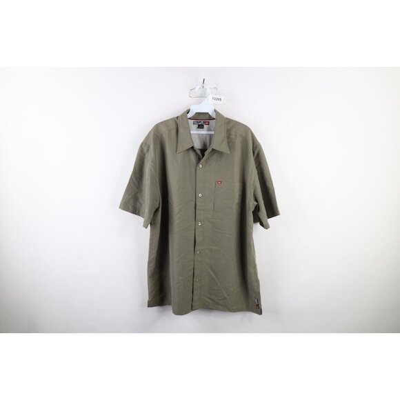 Quiksilver Other - Vtg Quiksilver Surfing Mens Large Faded Spell Out Collared Button Shirt Green